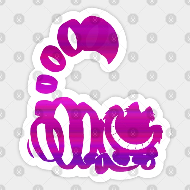 Cheshire Cat Ombre Silhouette Sticker by ijsw